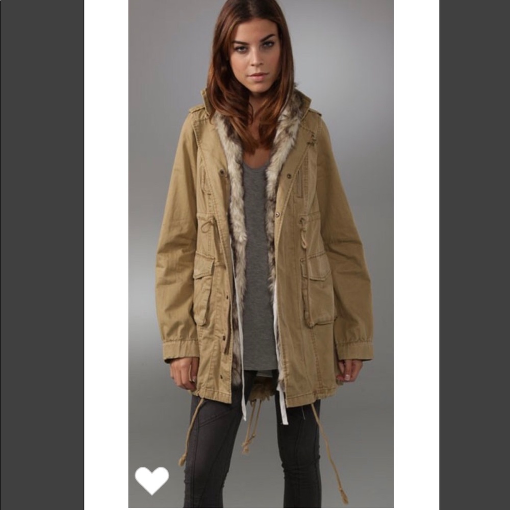 We the free freepeople fur parka utility jacket